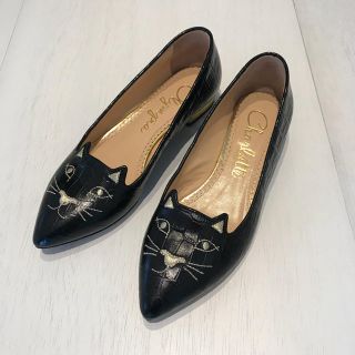 シャルロットオリンピア(Charlotte Olympia)のシャーロットオリンピア KITTY クロコ型押し フラット パンプス(バレエシューズ)