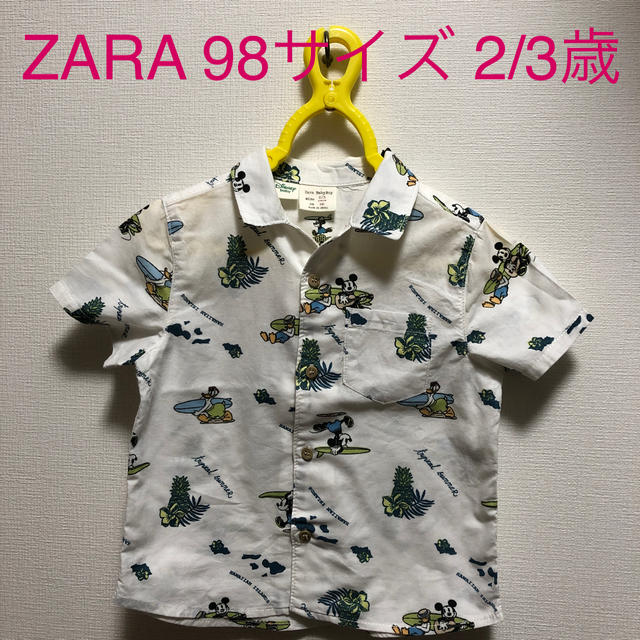 ZARA KIDS(ザラキッズ)のZARA baby アロハシャツ　ディズニー　綿生地 キッズ/ベビー/マタニティのキッズ服男の子用(90cm~)(ブラウス)の商品写真