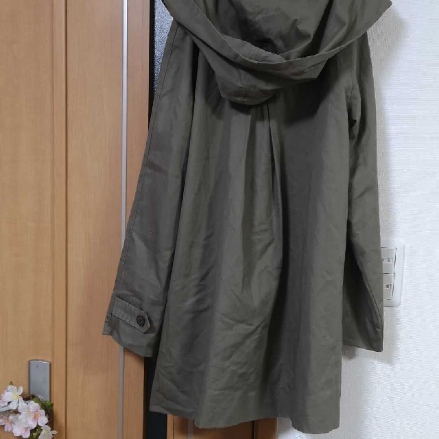 no jean　フードコート　スプリングコート　カーキ　ナチュラン　ミドル丈 レディースのジャケット/アウター(モッズコート)の商品写真