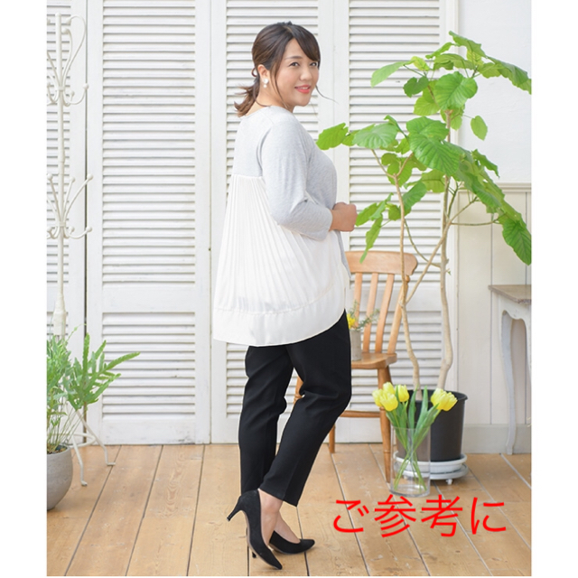 しまむら(シマムラ)の新品 ぽっちゃり アラサー Hina プロデュース しまむら Tシャツ（グレー） レディースのトップス(Tシャツ(長袖/七分))の商品写真