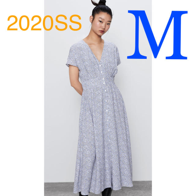 ＊2020SS＊ZARA プリント柄 ミディ丈 ワンピース フラワー