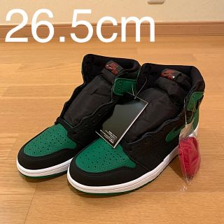 ナイキ(NIKE)のエアジョーダン1 レトロハイOG ブラックパイングリーン　26.5cm(スニーカー)