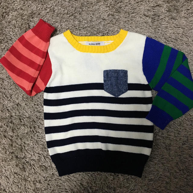 GLOBAL WORK(グローバルワーク)のGW♡マルチボーダーニットS キッズ/ベビー/マタニティのキッズ服男の子用(90cm~)(ニット)の商品写真