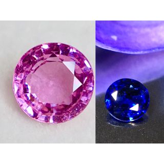 【よもぎ猫様専用】0.25ct 天然 サファイア&0.6ct ピンクサファイア (リング(指輪))