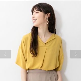 ショコラフィネローブ(chocol raffine robe)の◎chocol raffine robeドライ フラットカラー5分袖プルオーバー(シャツ/ブラウス(半袖/袖なし))