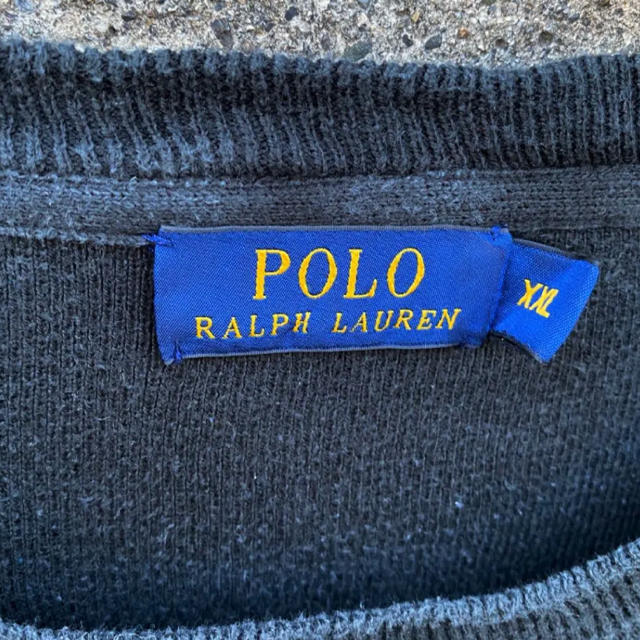 Ralph Lauren(ラルフローレン)の古着 RalphLauren ビッグサイズ トレーナー XXL 海外規格 黒×紫 メンズのトップス(スウェット)の商品写真