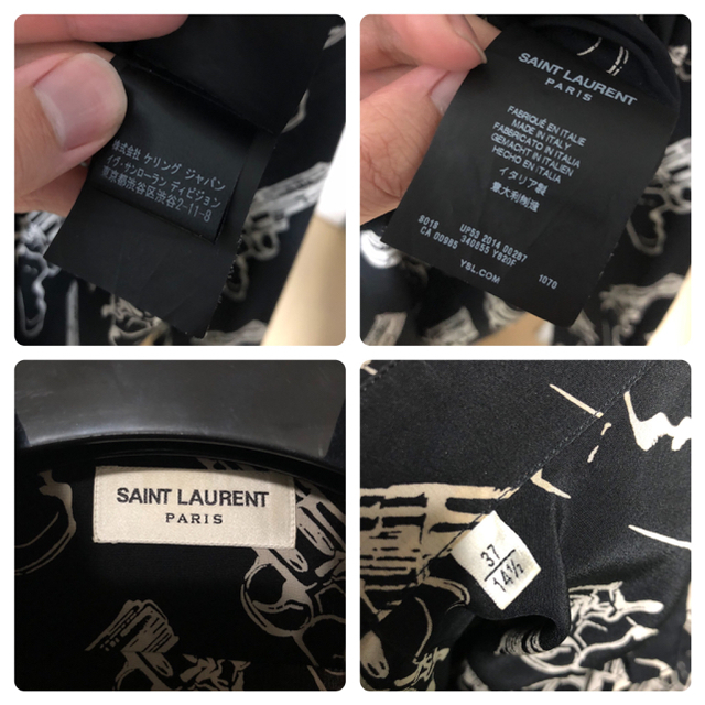 Saint Laurent(サンローラン)のsaint laurent ピストル シャツ 37ハーフ 正規品 シルク  メンズのトップス(シャツ)の商品写真