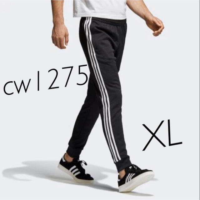 美品　adidas トラックパンツ　テーパードパンツ　ブラック　メンズXL