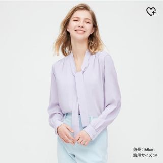 ユニクロ(UNIQLO)のユニクロ レーヨンボウタイブラウス(シャツ/ブラウス(長袖/七分))