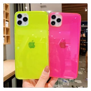 新品 蛍光色 ピンク iPhoneX(iPhoneケース)