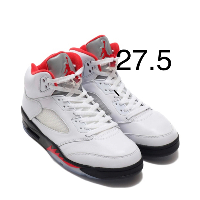 靴/シューズnike air Jordan 5 fire red 27.5cm