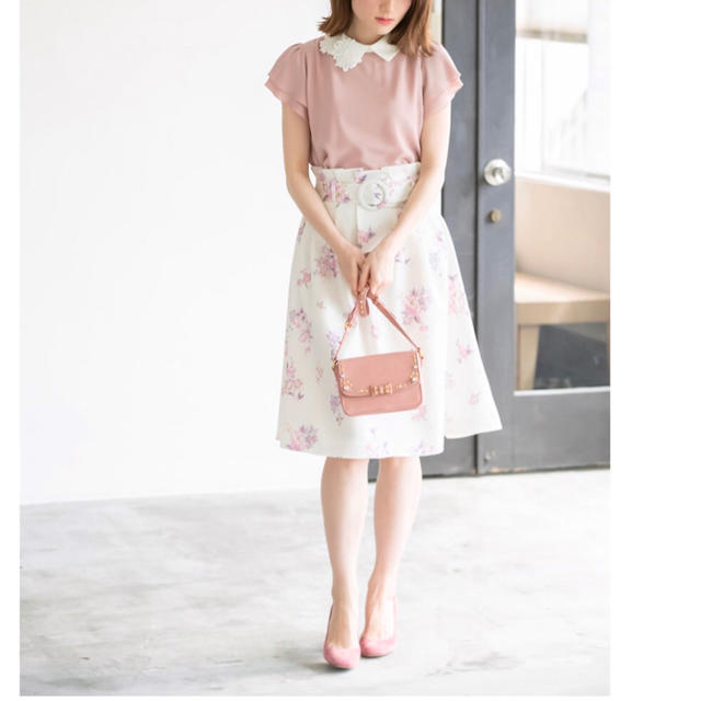 tocco(トッコ)のtocoo♡ フラワーブーケベルテッドスカート レディースのスカート(ひざ丈スカート)の商品写真