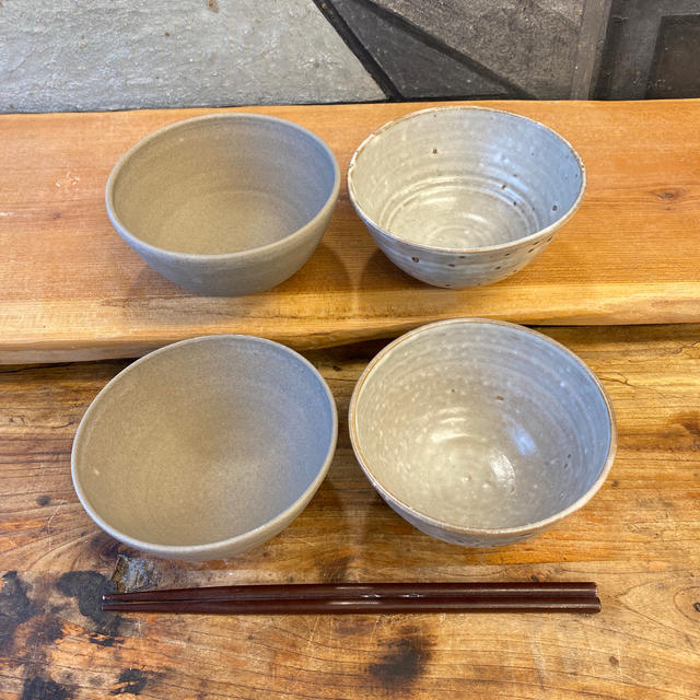 新品　陶器　陶芸作家　おまかせごはん茶碗4個D