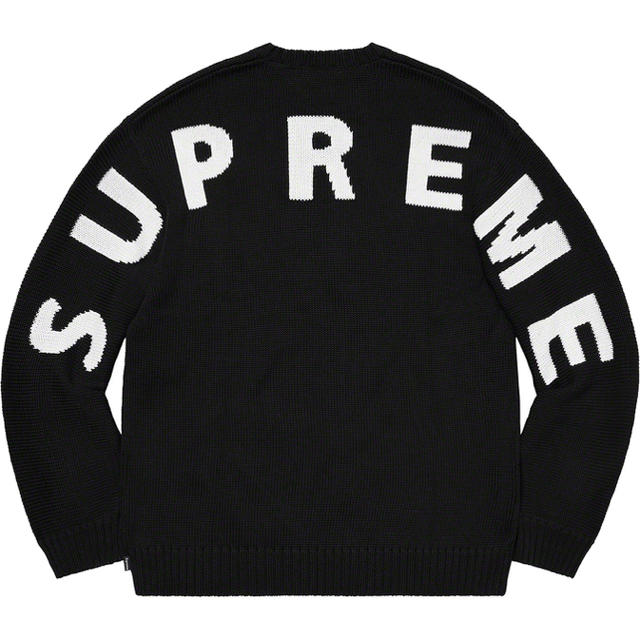 supreme back logo sweater 黒Ｌ