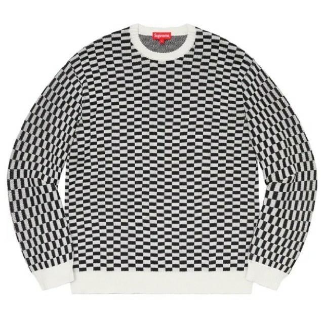 Supreme Back Logo Sweater Checkerboard L | littleitalypizzamemphis.com