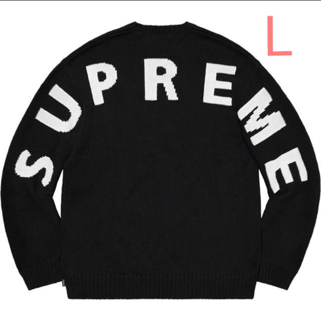 20SS Supreme Back logo sweater L Black