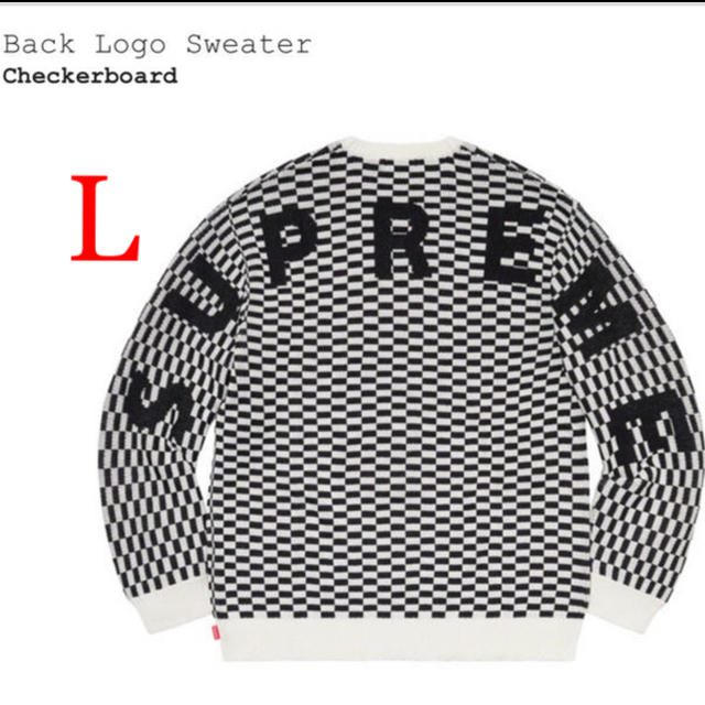 supreme back logo sweater L