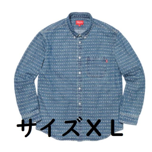 supreme Jacquard Logos Denim Shirt XL