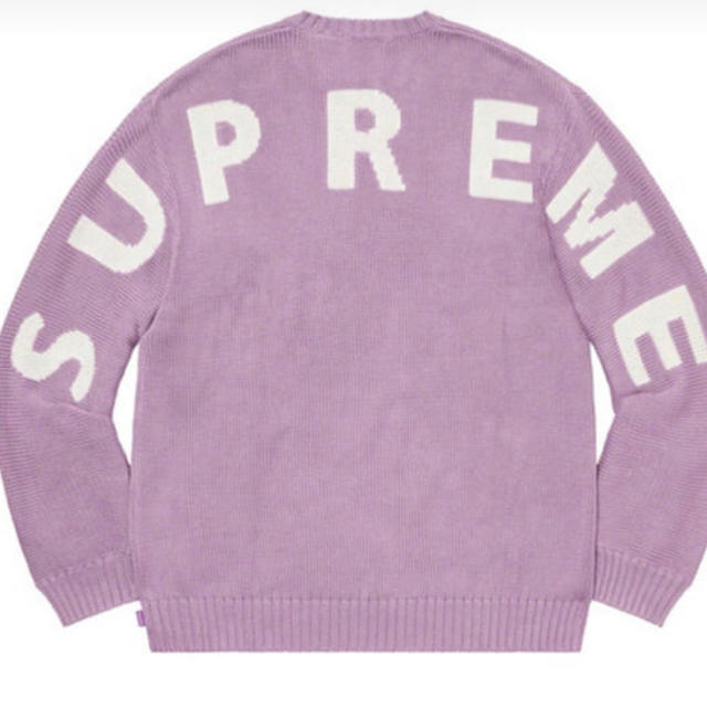 M ピンク supreme back logo sweater シュプリーム