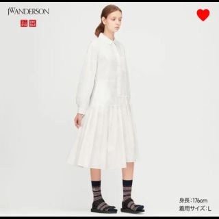 ユニクロ(UNIQLO)のaya様専用UNIQLO JWANDERSON プリーツシャツワンピース s(ひざ丈ワンピース)