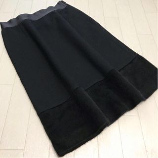 レリアン(leilian)の美品 レリアン 起毛切替 タイトスカート 9(ひざ丈スカート)