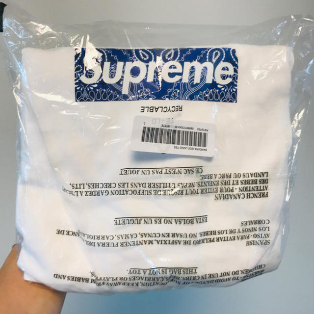 メンズSupreme Bandana Box Logo White - L