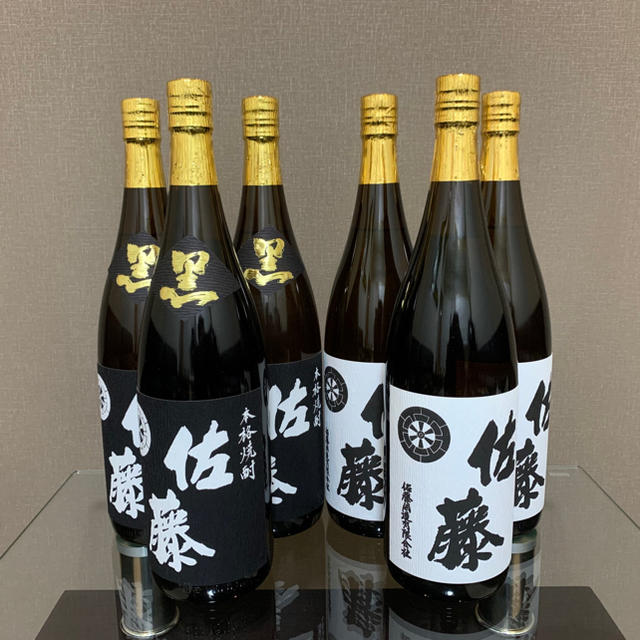 佐藤（黒）、佐藤（白）1.8㍑　各3本＝6本セット 食品/飲料/酒の酒(焼酎)の商品写真