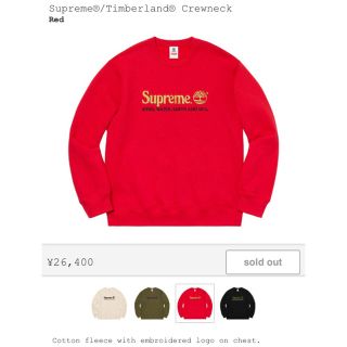 supreme timberland crewneck red(スウェット)