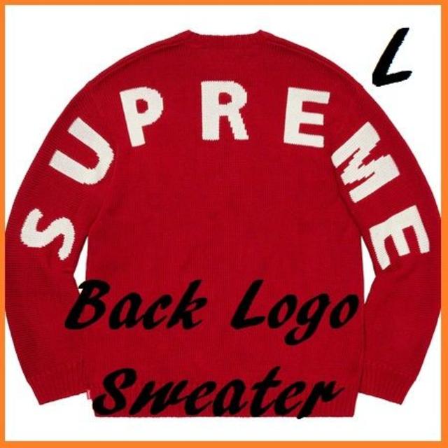 サイズL Supreme Back Logo Sweater 赤 国内正規品　③