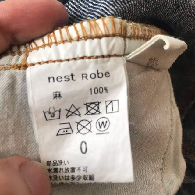 nest Robe(ネストローブ)のリネンデニムオーバーオール  インディゴ レディースのパンツ(サロペット/オーバーオール)の商品写真