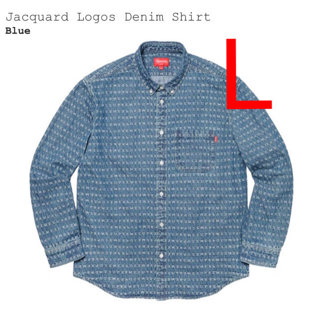 supreme Jacquard Logos Denim Shirt L デニム