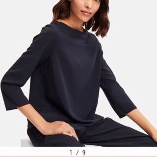 ユニクロ(UNIQLO)のユニクロ　ドレープTブラウス　M(シャツ/ブラウス(長袖/七分))