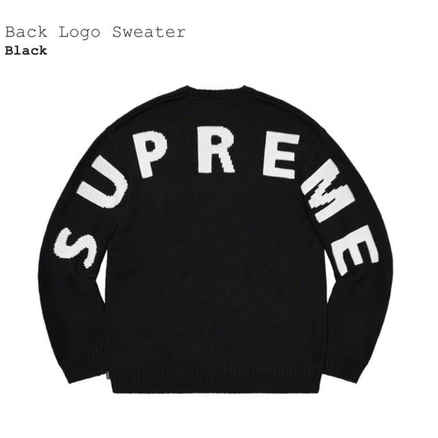 BlackサイズLサイズ Supreme Back Logo Sweater 新品
