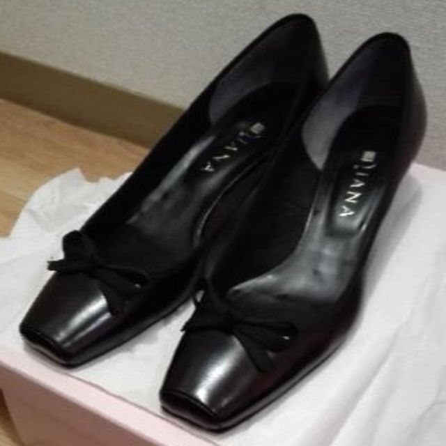 DIANA(ダイアナ)のDIANA パンプス　黒　本革　24cm  ヒール4cm レディースの靴/シューズ(ハイヒール/パンプス)の商品写真