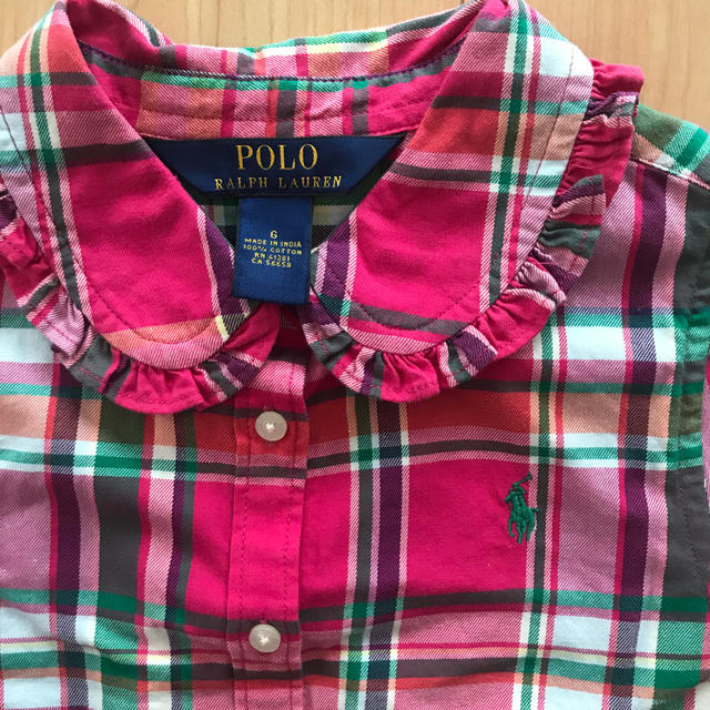 POLO RALPH LAUREN(ポロラルフローレン)のPOLO RALPH LAUREN チェックフリルシャツ キッズ/ベビー/マタニティのキッズ服女の子用(90cm~)(ブラウス)の商品写真