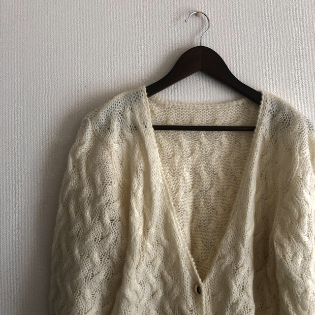 vintage knit cardigan レディースのトップス(カーディガン)の商品写真