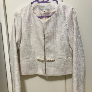 プロポーションボディドレッシング(PROPORTION BODY DRESSING)の【上品】プロポーションボディドレッシング ラメ入り ツイードジャケット(ノーカラージャケット)