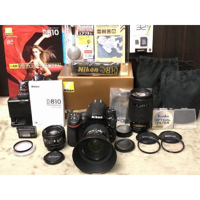 【長期保証】 Nikon D810 F1.4 単焦点付き トリプルレンズセット