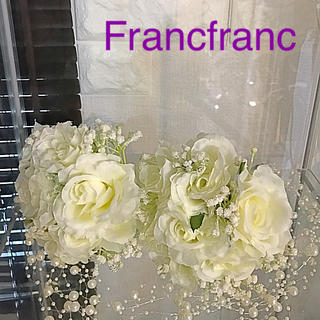 フランフラン(Francfranc)のFrancfranc ホワイトローズ　ブーケL×2個セット新品❣️送料込み❣️(その他)