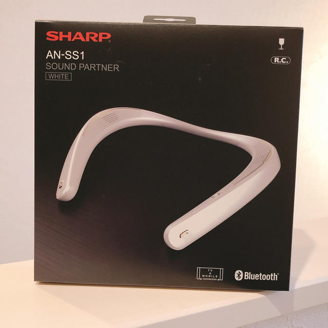 美品！人気の白！ネックスピーカー SHARP AN-SS1-Wオーディオ機器