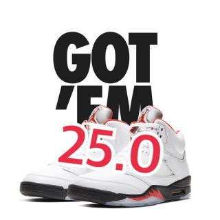 ナイキ(NIKE)のAIR Jordan5 aj5 FIRE RED 25cm(スニーカー)