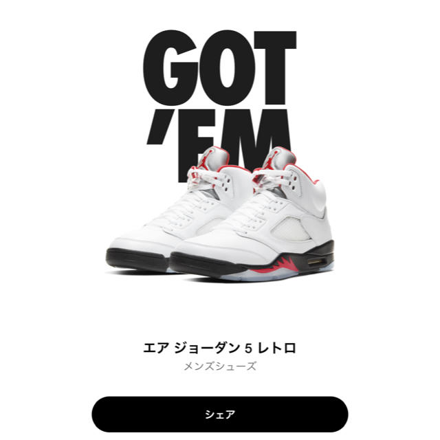 NIKE(ナイキ)のjordan5 fire red メンズの靴/シューズ(スニーカー)の商品写真