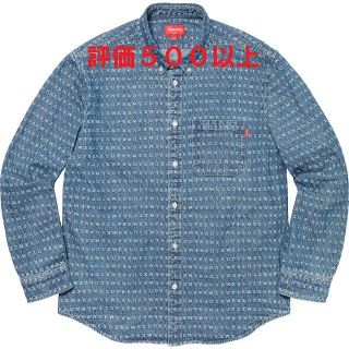 シュプリーム(Supreme)のSupreme Jacquard Logos Denim Shirt 青 M(シャツ)