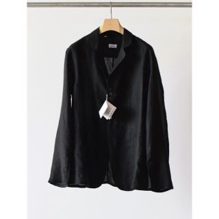 コモリ(COMOLI)の【20ss/新品】comoli リネンジャケット ブラック サイズ48(テーラードジャケット)