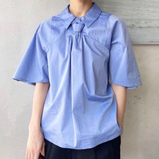 アメリヴィンテージ(Ameri VINTAGE)の新品未着用 AMERI CONNECTED TIE BLOUSE ブルー(シャツ/ブラウス(半袖/袖なし))