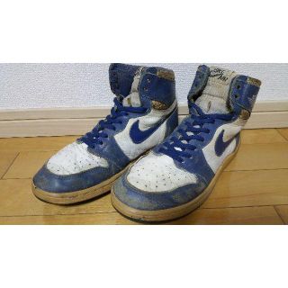 ナイキ(NIKE)のNIKE AIR JORDAN 1 HIGH 白ロイヤルブルー 白青 1985年(スニーカー)