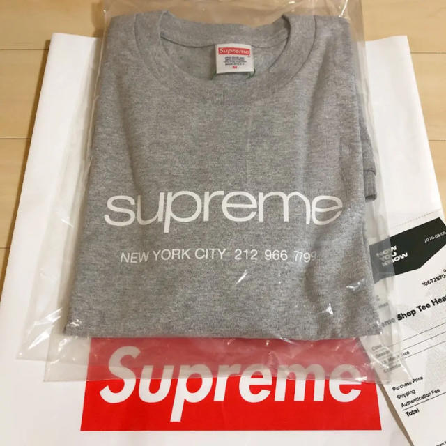 【新品M】Supreme Shop Tee グレー