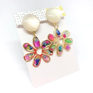 57＊フラワー＊レジン＊ピアス＊イヤリング(ピアス)