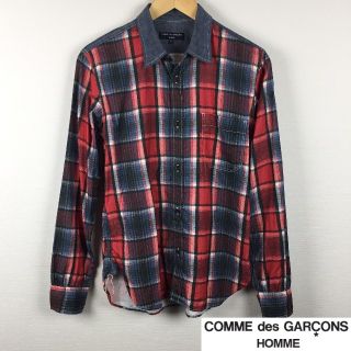 コムデギャルソン(COMME des GARCONS)の極美品 コムデギャルソンオム 長袖シャツ レッド系 サイズS(シャツ)