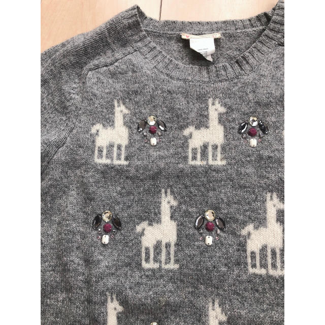 J.Crew(ジェイクルー)の☆訳あり激安！［ジェイクルー］ビジューつきニット セーター　14歳☆ キッズ/ベビー/マタニティのキッズ服女の子用(90cm~)(ニット)の商品写真